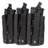 Three black M4/M16 magazines in a Condor Triple M4/M16 Open-Top Mag Pouch, MultiCam Black.