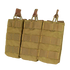 The Condor Triple M4/M16 Open-Top Mag Pouch in Scorpion OCP features three compartments and MOLLE webbing for secure attachment to tactical gear, ideal for military or law enforcement use.