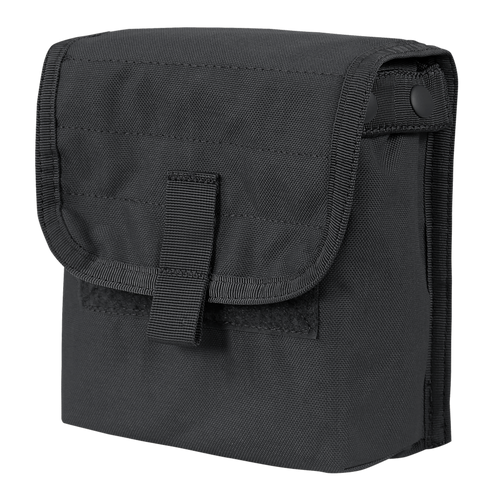 The Condor Ammo Pouch is a black, rectangular nylon pouch featuring a flap closure secured with a strap and side snap buttons.
