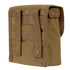 The Condor Ammo Pouch is a tan tactical pouch with snap-button straps and MOLLE webbing on the back, ideal for attaching to military or outdoor gear.
