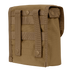 The Condor Ammo Pouch is a tan tactical pouch with MOLLE webbing and snap button straps on the back, ideal for attaching to gear or backpacks.