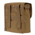 The Condor Ammo Pouch is a tan tactical pouch with MOLLE webbing and snap button straps on the back, ideal for attaching to gear or backpacks.
