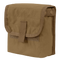 The Condor Ammo Pouch is a brown, rectangular canvas pouch featuring a flap closure secured with a Velcro strap and two snap buttons on the side.