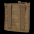 The Condor Admin Pouch is a tan tactical pouch featuring MOLLE straps and snap buttons on the back, designed for secure attachment to compatible gear.
