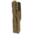 The Condor Single P90 & UMP45 Mag Pouch is a tan MOLLE pouch with a snap-button flap, designed to hold one magazine—perfect for military use or shooting range trips.