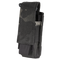 The Condor Single Pistol Mag Pouch in MultiCam Black is a durable nylon pouch with reinforced stitching and a flap cover, designed for securely carrying a pistol magazine or small gear.