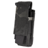 The Condor Single Pistol Mag Pouch in MultiCam Black is a durable nylon pouch with reinforced stitching and a flap cover, designed for securely carrying a pistol magazine or small gear.