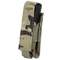 The Condor Single Pistol Mag Pouch in Scorpion OCP securely holds a black rectangular magazine with a Velcro flap closure.