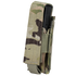 The Condor Single Pistol Mag Pouch in Scorpion OCP securely holds a black rectangular magazine with a Velcro flap closure.