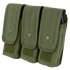The Condor Triple AK/AR Mag Pouch in Olive Drab features three compartments, each secured with a flap and snap button closure.