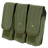 The Condor Triple AK/AR Mag Pouch in Olive Drab features three compartments, each secured with a flap and snap button closure.
