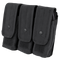 The Condor Triple AK/AR Mag Pouch is a black organizer with three flap-secured compartments, each featuring snap and hook-and-loop closures—perfect for EDC or keeping magazines sorted at the range.