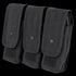 The Condor Triple AK/AR Mag Pouch is a black organizer with three flap-secured compartments, each featuring snap and hook-and-loop closures—perfect for EDC or keeping magazines sorted at the range.