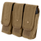 The Condor Triple AK/AR Mag Pouch is a tan pouch featuring three compartments, each secured by flap with snap button and Velcro closure—perfect for military or law enforcement use.