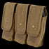 The Condor Triple AK/AR Mag Pouch is a tan pouch featuring three compartments, each secured by flap with snap button and Velcro closure—perfect for military or law enforcement use.