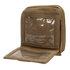 The Condor Map Pouch is a tan zippered nylon wallet with two transparent ID card slots, designed for law enforcement or military use, shown open and empty.