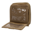 The Condor Map Pouch is a tan zippered nylon wallet with two transparent ID card slots, designed for law enforcement or military use, shown open and empty.