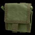 The Condor Roll-Up Utility Pouch in Olive Drab, featuring a flap closure and strap, is made of durable fabric and shown against a white background.