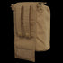 The Condor Roll-Up Utility Pouch in tan offers a space-saving design with MOLLE-compatible straps, snap buttons for secure attachment, and a bottom flap with Velcro closure.
