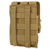 The Condor Triple MP5 Mag Pouch in Scorpion OCP features MOLLE webbing and snap-button straps on the back for secure, modular attachment—perfect for tactical use by first responders or law enforcement professionals.