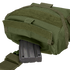 A Condor Drop Leg Dump Pouch in green holds a partially inserted black rifle magazine in its open compartment.