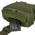 A Condor Drop Leg Dump Pouch in green holds a partially inserted black rifle magazine in its open compartment.