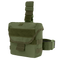 The Condor Drop Leg Dump Pouch in Olive Drab features a flap cover, Velcro closure, and adjustable straps, designed for secure attachment to your belt or gear.