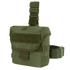 The Condor Drop Leg Dump Pouch in Olive Drab features a flap cover, Velcro closure, and adjustable straps, designed for secure attachment to your belt or gear.