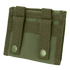 The Condor ID Panel is a green tactical nylon pouch featuring two vertical straps and snap buttons on the back, designed for attachment to gear or belts.