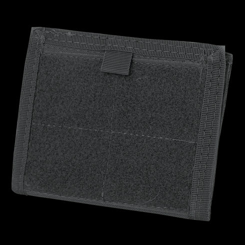 The Condor ID Panel is a black, rectangular fabric pouch with reinforced edges, a top loop tab, visible seam grid on the front, and an ID panel for easy identification.