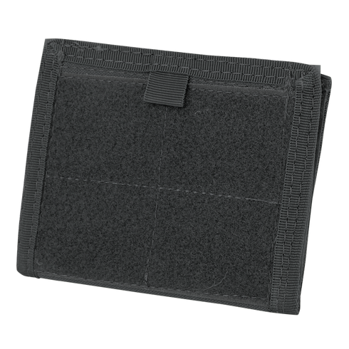 The Condor ID Panel is a black, rectangular fabric pouch with reinforced edges, a top loop tab, visible seam grid on the front, and an ID panel for easy identification.
