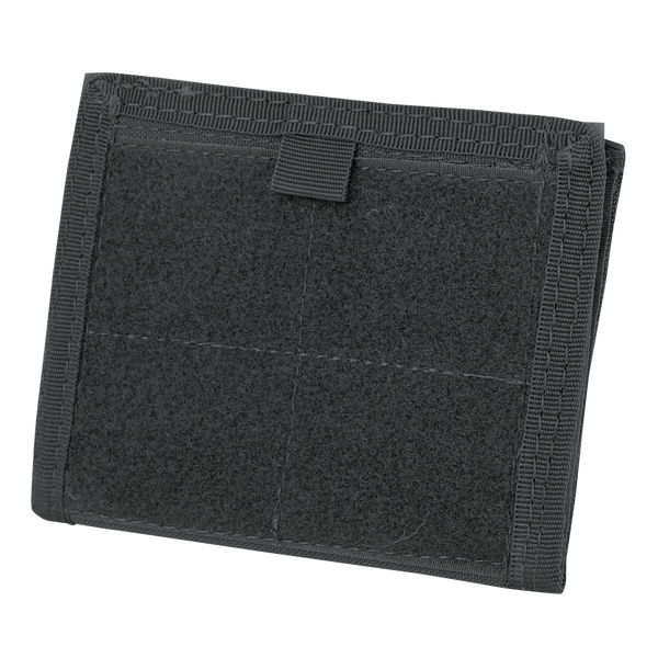 The Condor ID Panel is a black, rectangular fabric pouch with reinforced edges, a top loop tab, visible seam grid on the front, and an ID panel for easy identification.