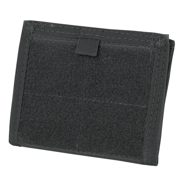 The Condor ID Panel is a black, rectangular fabric pouch with reinforced edges, a top loop tab, visible seam grid on the front, and an ID panel for easy identification.