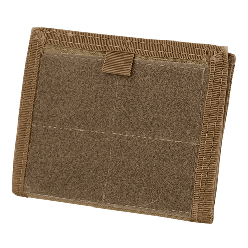 The Condor ID Panel is a brown, rectangular tactical pouch with reinforced edges and a hook-and-loop front panel, perfect for range essentials, shown on a white background.