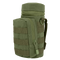 The Condor H2O Pouch in Olive Drab features MOLLE webbing, a zippered pocket, and a strap ring, designed for carrying bottles or gear.