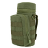The Condor H2O Pouch in Olive Drab features MOLLE webbing, a zippered pocket, and a strap ring, designed for carrying bottles or gear.