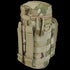 The Condor H2O Pouch - MultiCam is a tactical pouch with MOLLE webbing and dual zipper pulls, designed for carrying bottles or gear in a camouflage pattern.