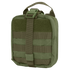 The Condor Rip-Away EMT Pouch in Olive Drab has a top handle, buckle strap closure, and front horizontal webbing for attaching gear.