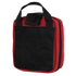 The Condor Rip-Away EMT Pouch is a red zippered carrying case with black handles and an exterior black pocket, shown standing upright against a white background.