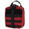 The Condor Rip-Away EMT Pouch is a red tactical pouch with black straps and a buckle handle, ideal for carrying gear or medical supplies.