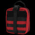 The Condor Rip-Away EMT Pouch is a red tactical pouch with black straps and a buckle handle, ideal for carrying gear or medical supplies.