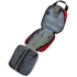 The Condor Rip-Away EMT Pouch in red and gray is open, revealing internal mesh pockets, elastic straps, and compartments designed for organizing small items.
