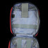 Open view of the Condor Rip-Away EMT Pouch - Scorpion OCP, featuring interior gray straps, pockets, and loops for organized storage of small items.