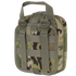 The Condor Rip-Away EMT Pouch in Scorpion OCP features a camouflage design, two vertical straps, metal rings, and a top handle for secure attachment to gear or backpacks.