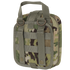 The Condor Rip-Away EMT Pouch in Scorpion OCP features a camouflage design, two vertical straps, metal rings, and a top handle for secure attachment to gear or backpacks.