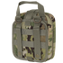 The Condor Rip-Away EMT Pouch in Scorpion OCP features a camouflage design, two vertical straps, metal rings, and a top handle for secure attachment to gear or backpacks.
