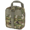 The Condor Rip-Away EMT Pouch in Scorpion OCP is a compact tactical pouch featuring a top handle, front buckle strap, zip closure, and external webbing in a camouflage pattern.