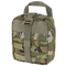 The Condor Rip-Away EMT Pouch in Scorpion OCP is a compact tactical pouch featuring a top handle, front buckle strap, zip closure, and external webbing in a camouflage pattern.