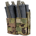 The Condor Double Stacker M4 Mag Pouch in Scorpion OCP holds two rifle magazines, secured with elastic retention straps and features a camouflage pattern.