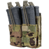 The Condor Double Stacker M4 Mag Pouch in Scorpion OCP holds two rifle magazines, secured with elastic retention straps and features a camouflage pattern.